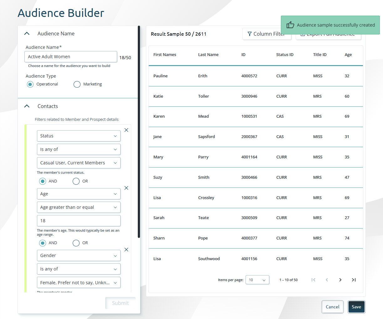 Using Audience Builder