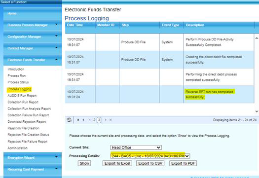 GMC EFT Module 4.23 feature and processing improvements