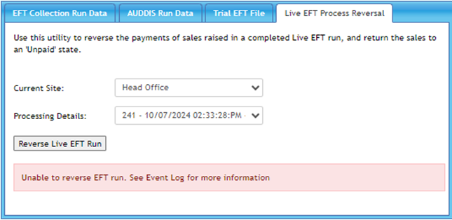 GMC EFT Module 4.23 feature and processing improvements
