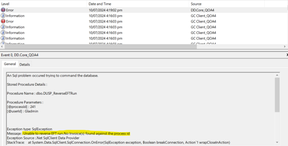 GMC EFT Module 4.23 feature and processing improvements