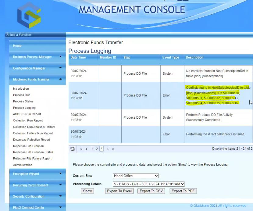 GMC EFT Module 4.23 feature and processing improvements
